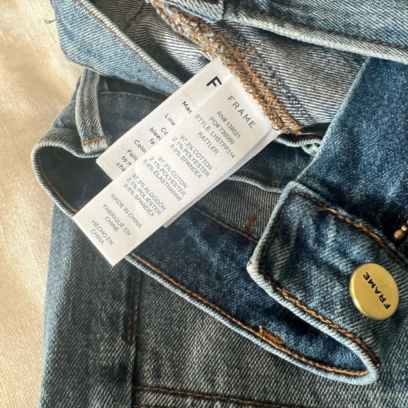 NWOT Frame Le High Straight Python-Print Leather Patchwork Jeans - Picture 10 of 12